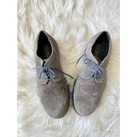 Vito Rossi Suede Gray Leather Oxfords Shoes 7 - Picture 1 of 6
